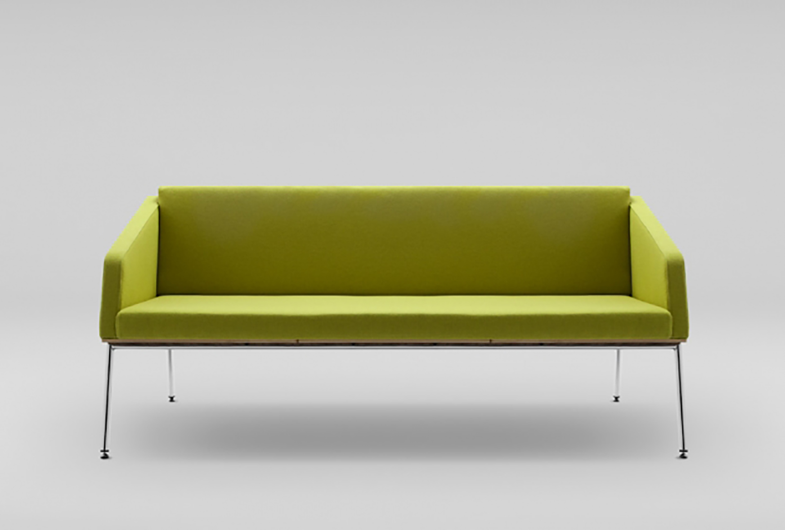 FIN 3 SOFA WITH ARMRESTS METAL BASE