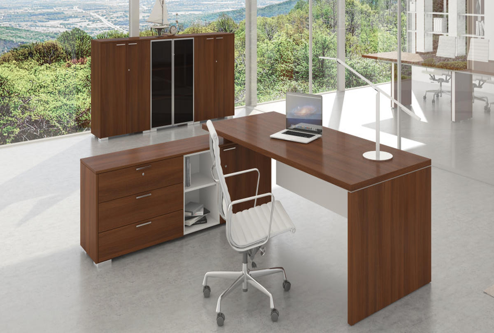 Toris Desks Supported On A Cabinet
