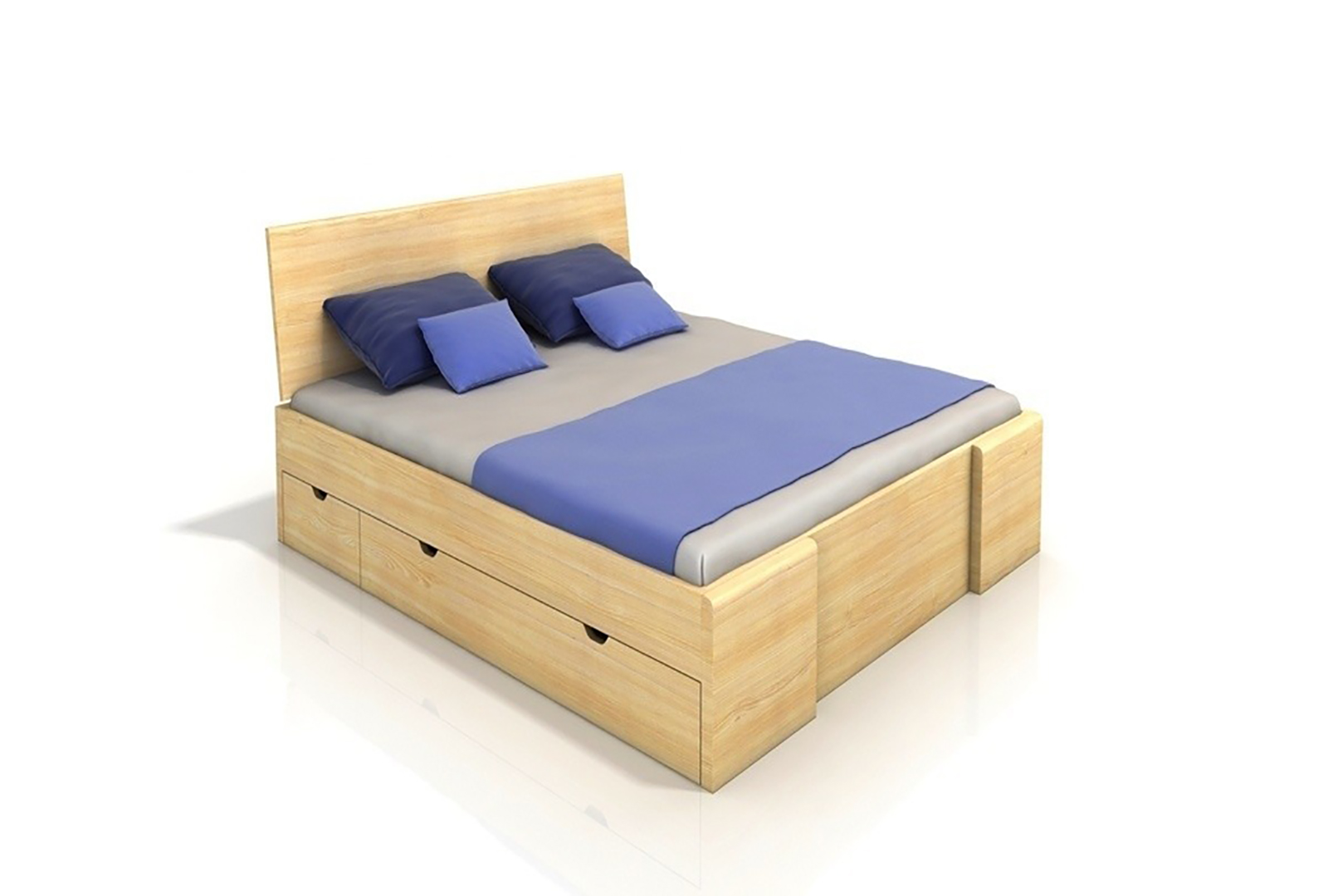 VISBY HESSLER HIGH DRAWERS PINE BED WITH DRAWERS