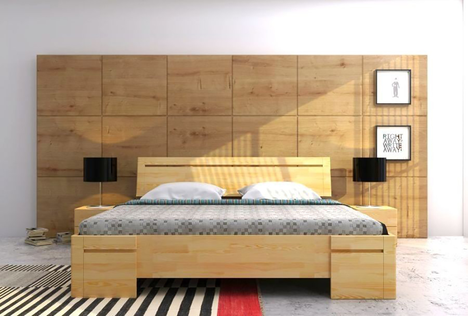VISBY SALERNO HIGH PINE BED 1