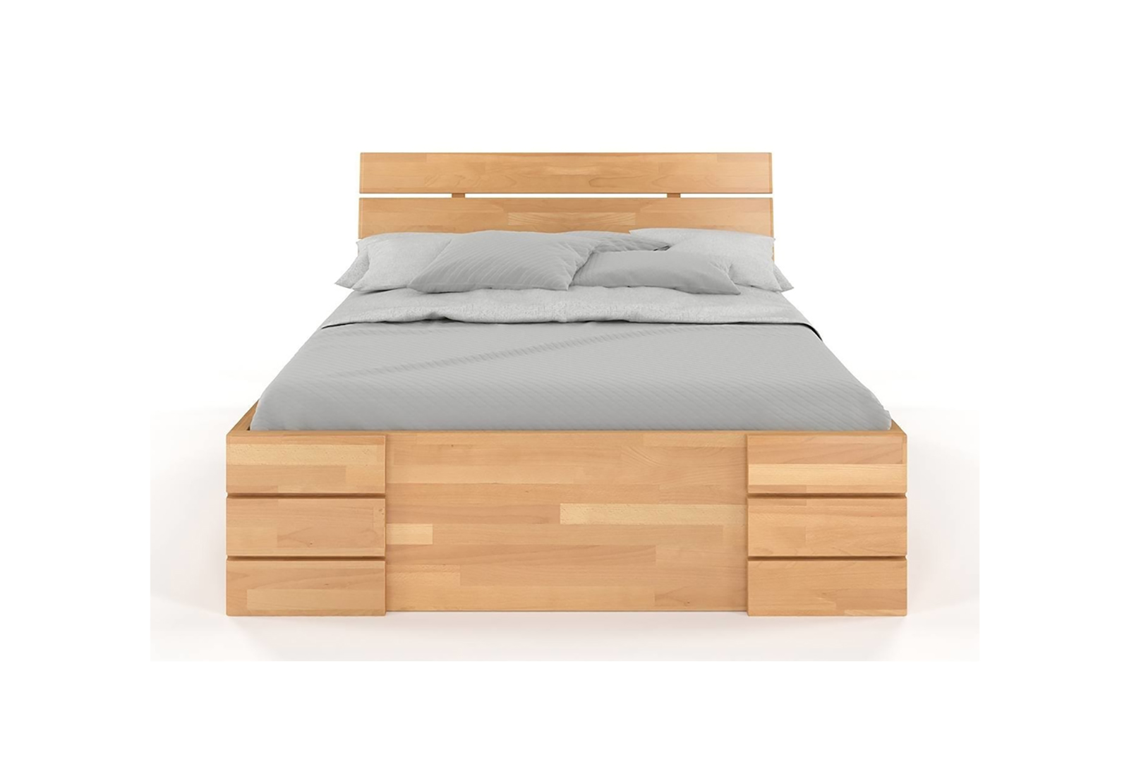 VISBY SANDEMO HIGH DRAWERS BEECH BED WITH DRAWERS 5