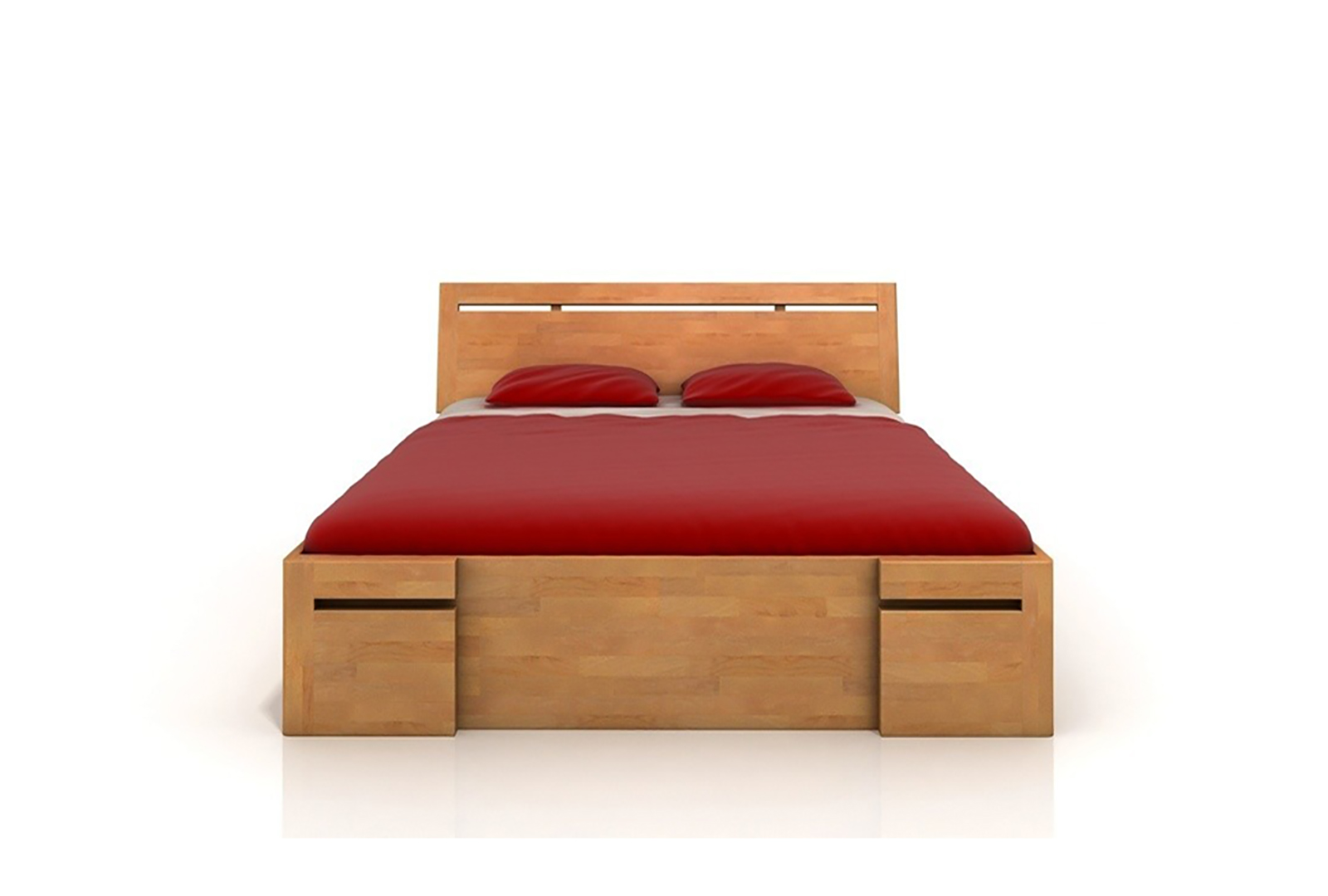 VISBY SALERNO HIGH DRAWERS BEECH BED