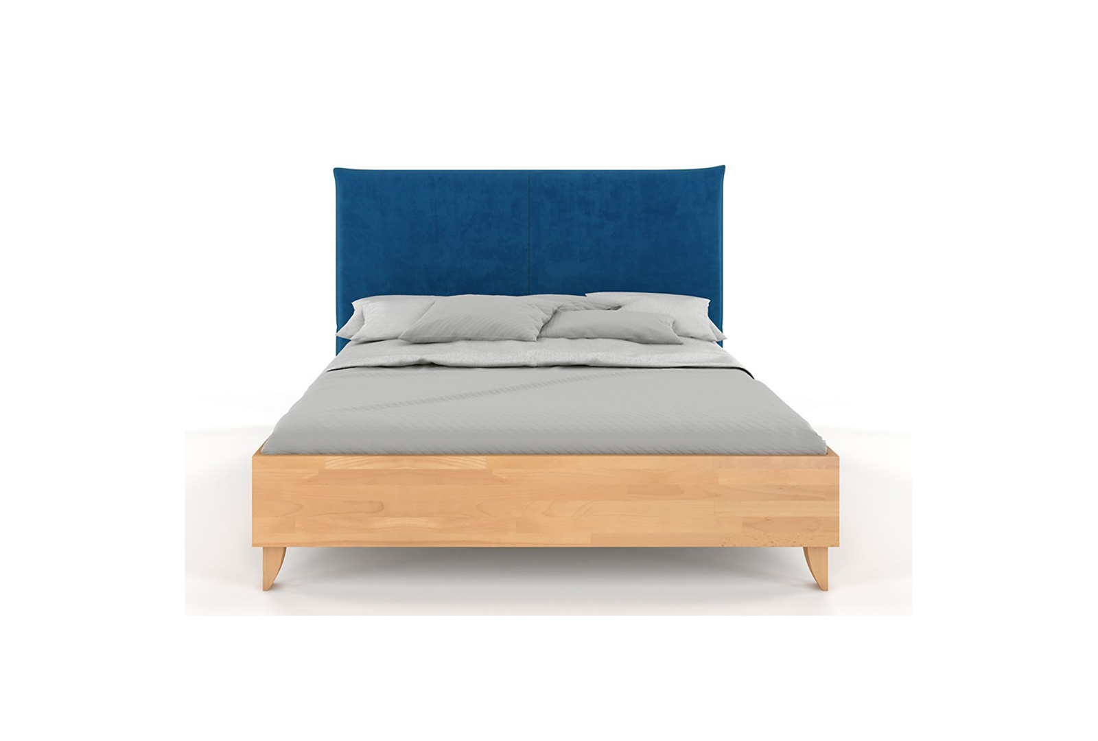 VISBY VIVIEN WOODEN BEECH BED WITH AN UPHOLSTERED HEADBOARD