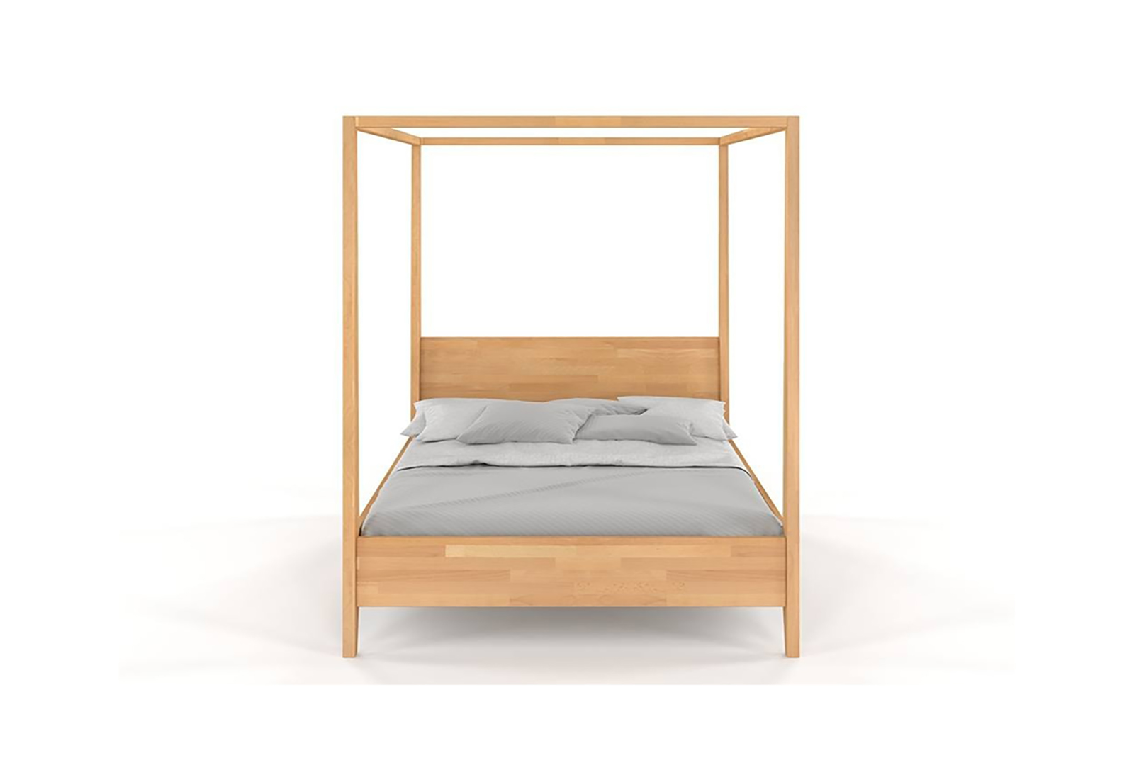 WOODEN BEECH BED WITH A VISBY CANOPY CANOPY
