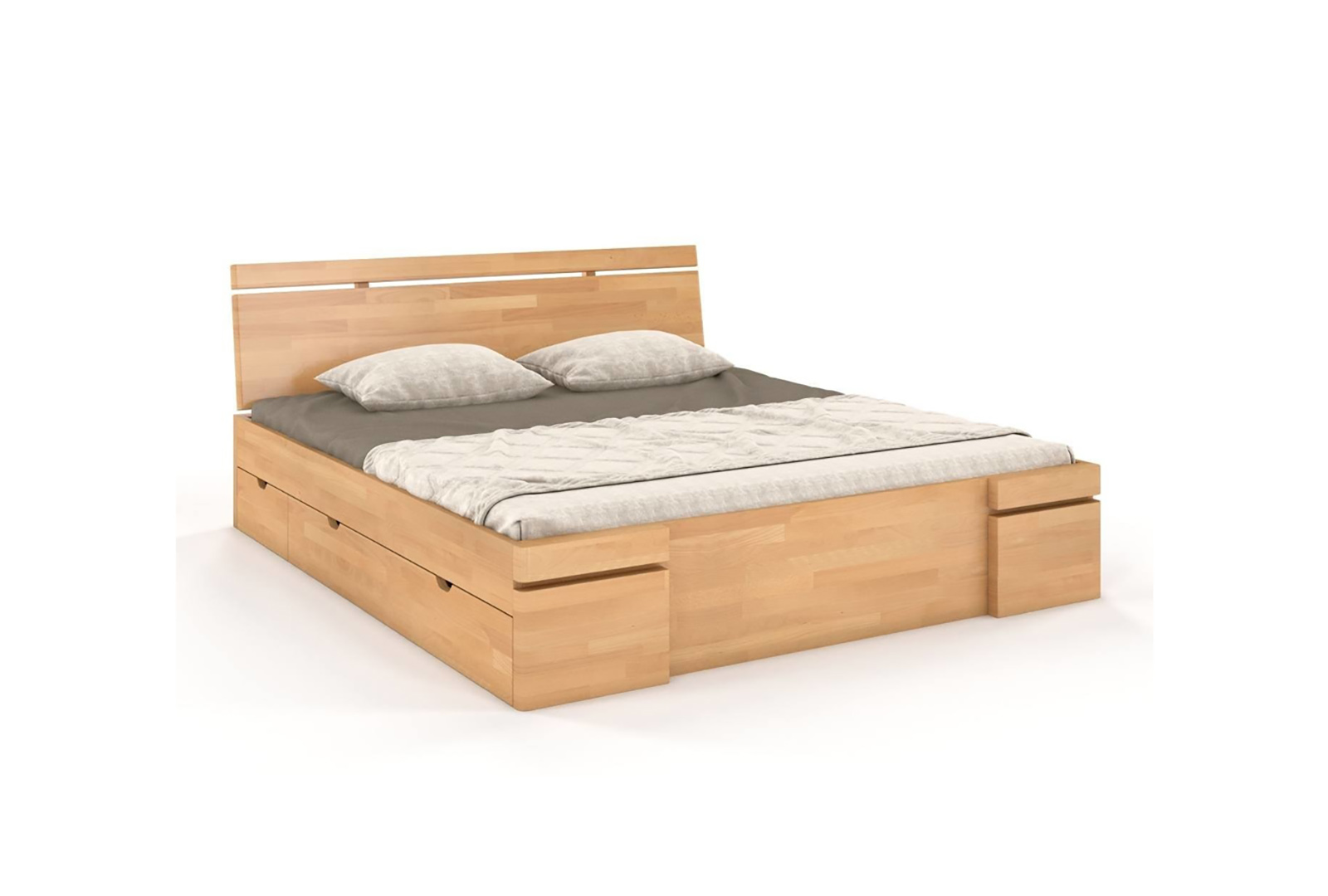 WOODEN BEECH BED WITH DRAWERS SKANDICA SPARTA MAXI AND DR 1