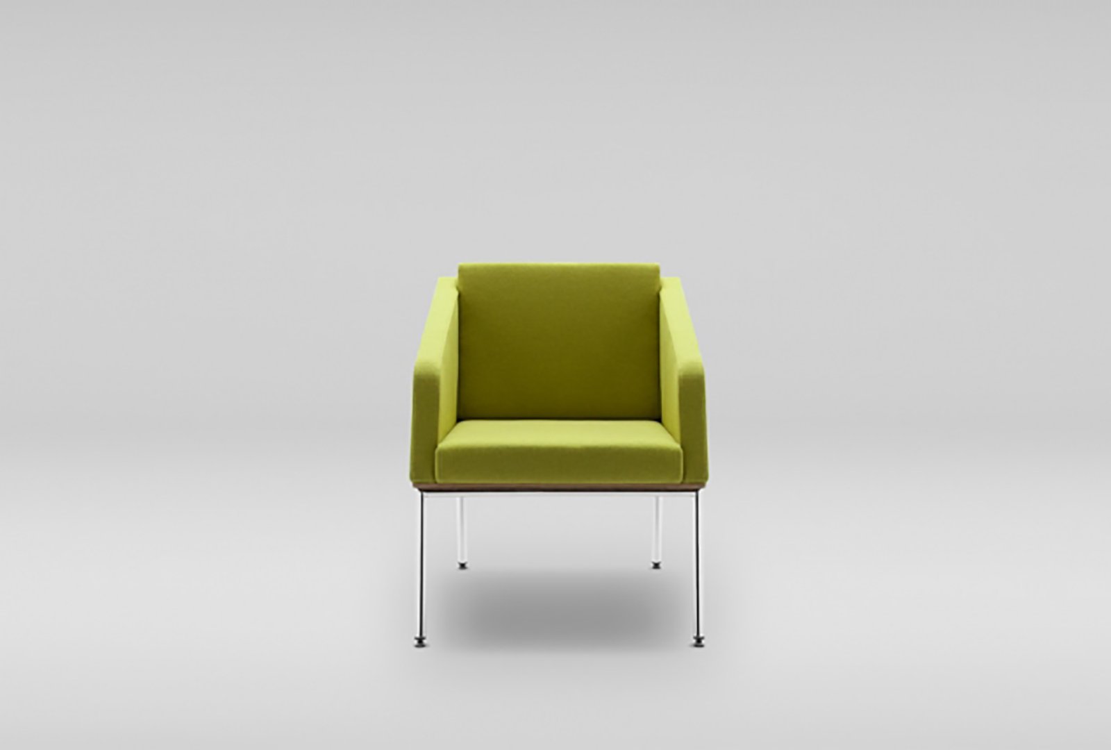 FIN ARMCHAIR WITH ARMRESTS METAL BASE