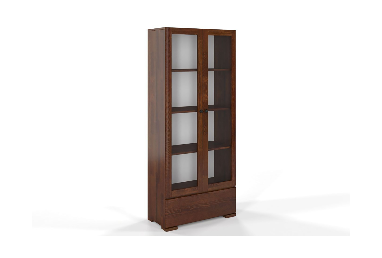 WOODEN PINE DISPLAY CABINET WITH GLASS DOORS VISBY SANDEMO 1S80
