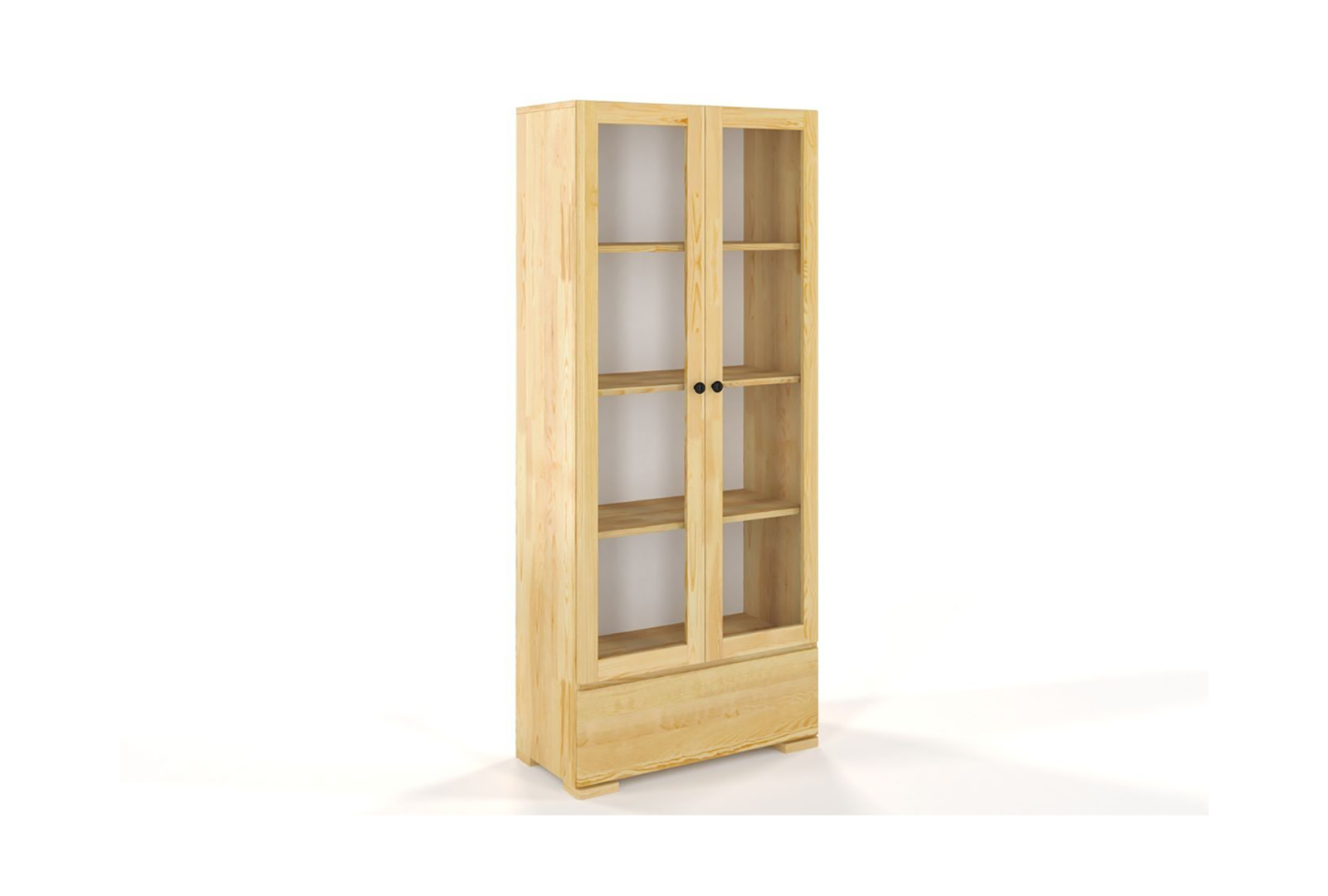 WOODEN PINE DISPLAY CABINET WITH GLASS DOORS VISBY SANDEMO 1S80 3