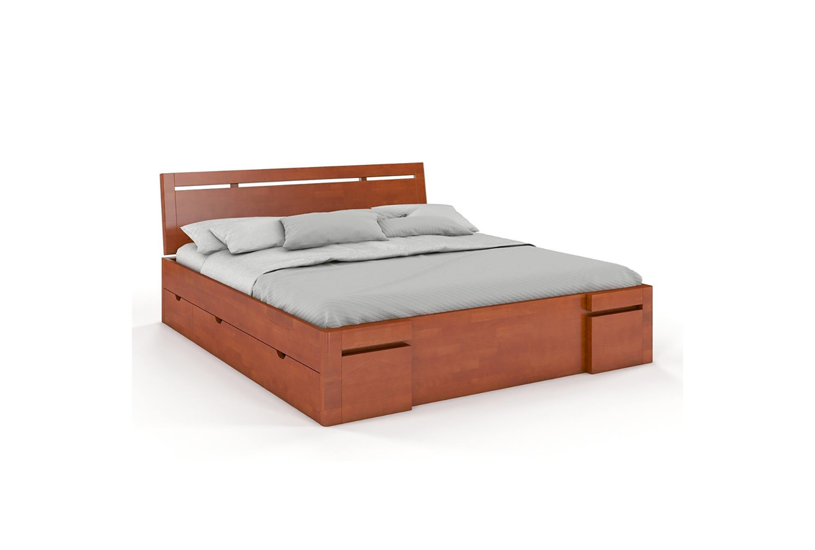 VISBY SALERNO HIGH DRAWERS BEECH BED 3